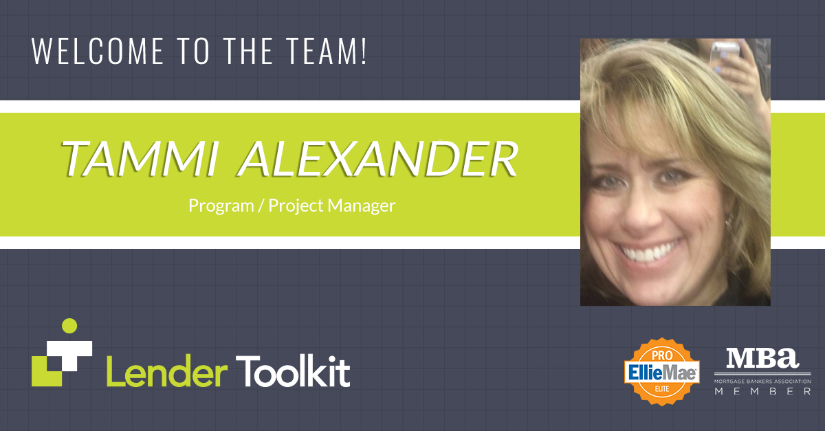 Lender Toolkit Welcomes Tammi Alexander!